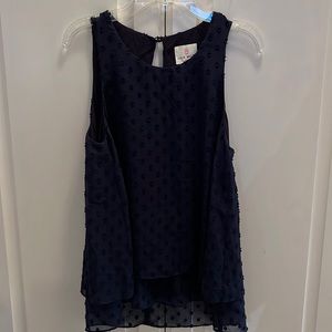 Julie Brown NYC Blue Tank Swiss Dot Size P